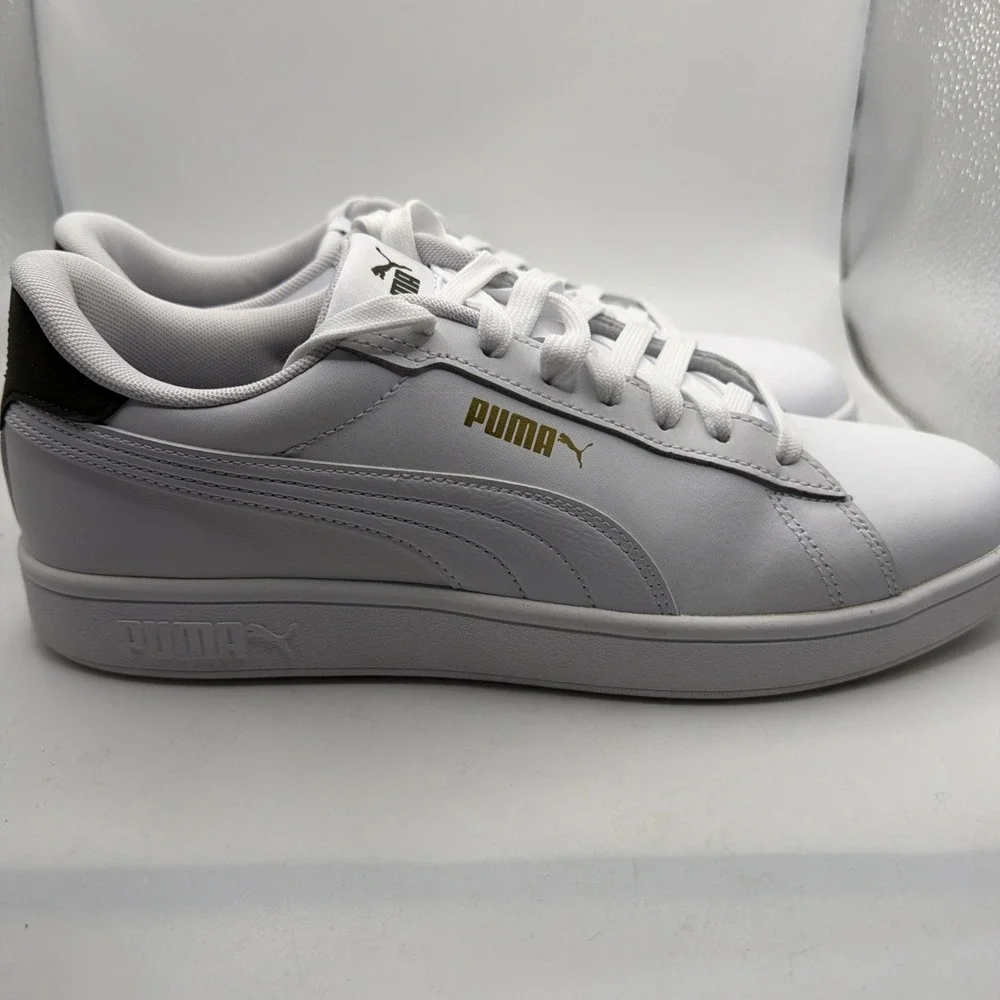 Puma Ace Court Sneakers White Green Men's Soft Foam+ Size 9.5 Excellent